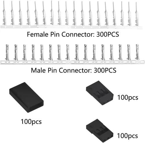 Vista 2 de WMYCONGCONG 900 unids servo conector servo cable conector macho hembra pin kit para Futaba estilo servo conector