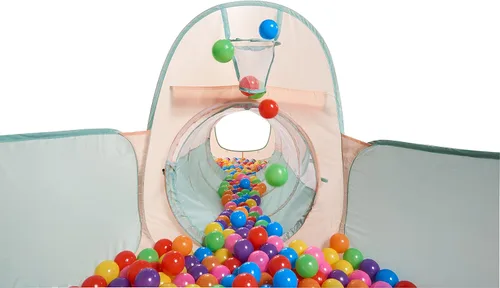 Vista 7 de UTEX Tienda de campaña desplegable 3 en 1 con túnel, pozo de pelotas para niños, niñas, bebés y niños pequeños, casa de juegos para interiores