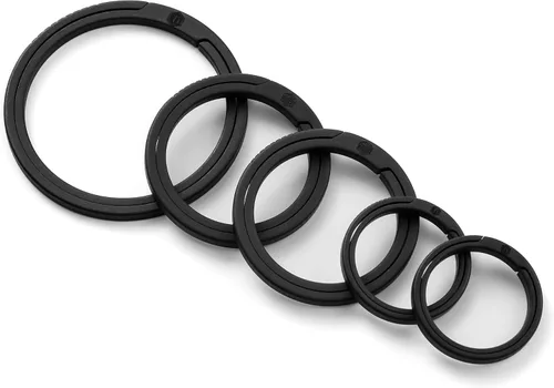 Vista 9 de KeyUnity Titanium Flat Key Rings, 332517.5mm Side Pushing Split Ring for Key Carabiner Flashlight Knife Dog ID Collar Tag