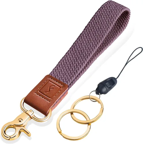 Vista 22 de Fishent Llavero de Muñeca Elástico, Cordones de Muñeca Trenzados Lindos para Llaves, Soporte de Llavero para Mujeres y Hombres, Correa de Muñeca