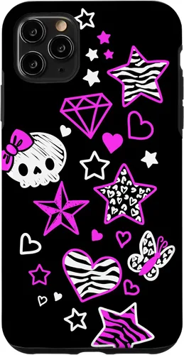Vista 13 de Carcasa estética para iPhone 16 McBling Doodles Bimbo Trashy Y2K Animal Print Star