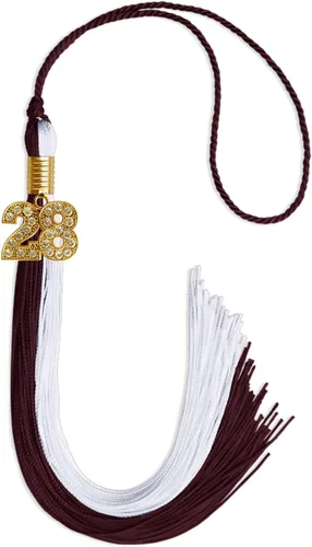 Vista 157 de Endea Graduation Borla de doble color con dije dorado (negro/oro brillante, 2022)