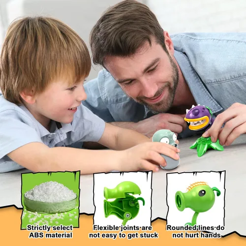 Vista 7 de Maikerry PVZ - Juego de figuras de acción – Juguetes ensamblados, juego de regalo, para fanáticos, fiestas, cumpleaños, juguetes para niños y niñas