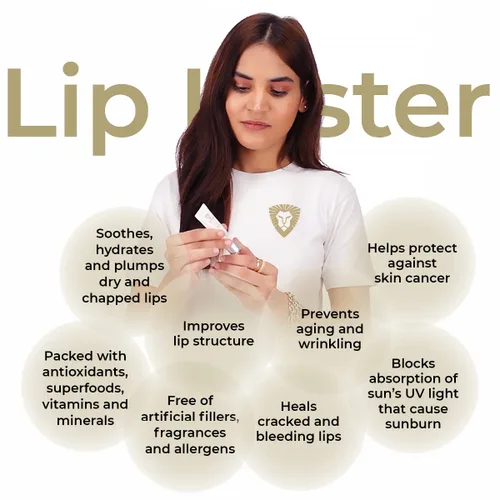 Vista 4 de Leovard Lip Luster - Bálsamo labial de ácido hialurónico hidratante - Tratamiento hidratante de labios natural orgánico, suero labial hidratante