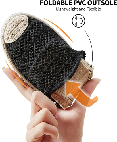 Vista 3 de BABUDOG Zapatos planos de malla transpirable para mujer, mocasines suaves, mocasines blancos sin cordones