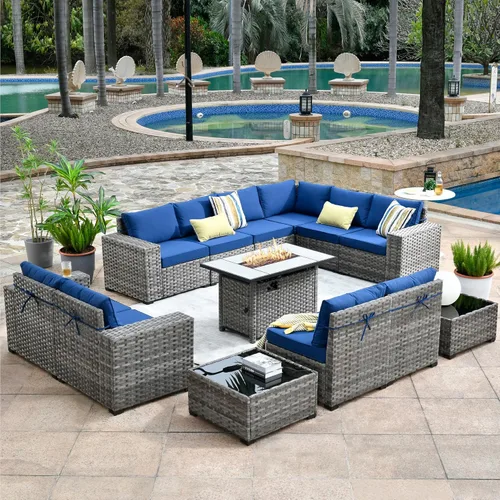 Vista 11 de HOOOWOOO Outdoor Patio Sectional Furniture Sofa Set with Widened Armrest,6 Piece Small Modern Wicker Couch,Modular L Shaped Conversation Seating Set
