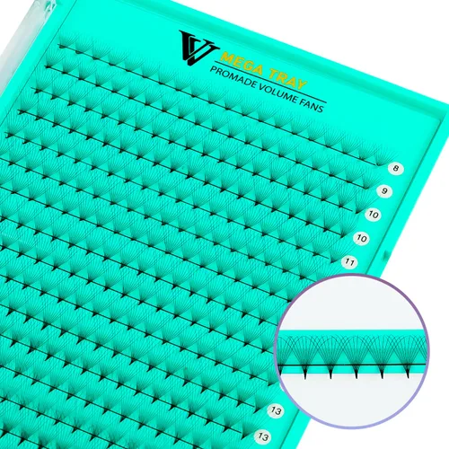 Vista 2 de VAVALASH Premade Fans Eyelash Extensions 320 Fans 10D 14D 16D 20D 0.03 0.05 0.07 Thickness C/D Curl Middle Stem Heat Bonded Premade Fans Russian