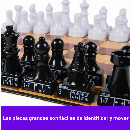 Vista 4 de Spin Master Games Cardinal Classics Profesor de ajedrez Learn to Play Chess with Large Pieces That Show Direction & Movement, First Chess Set, For