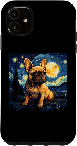 Vista 8 de Funda para iPhone 14 Pro Max Van Gogh Dog Bulldog francés