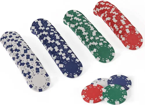 Vista 9 de Fichas de póquer de 11.5 gramos, 100 piezas de fichas de póquer de casino para Texas Hold'em, fichas de blackjack, kit de juegos de póquer