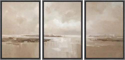 Vista 70 de SIGNWIN Lienzo enmarcado para pared, juego de arte con olas del océano, playa, orilla, paisaje marino, naturaleza, vida silvestre, ilustraciones