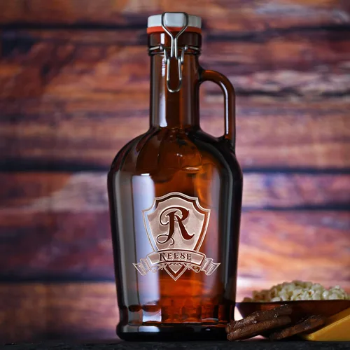 Vista 2 de Growler de cerveza alemana personalizado grabado profundo, no serigrafiado