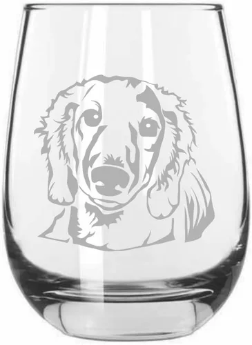 Vista 534 de Shar Pei (chino) - Vaso de vino sin tallo grabado para perro, 15.25 onzas