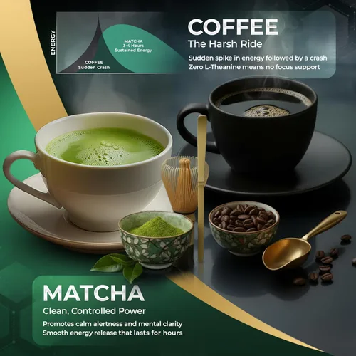 Vista 4 de Golden Herbs Matcha Superior Ceremonial Blend Polvo de té verde de Uji, Kyoto, USDA orgánico, sin gluten, vegano 100% puro sin azúcar, sin aditivos