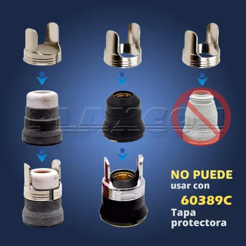 Vista 5 de PLAXCON 2 unids PT60 IPT-60 antorcha de plasma guía espaciador de doble punta 60432 Guía de separación Accesorios de corte por plasma