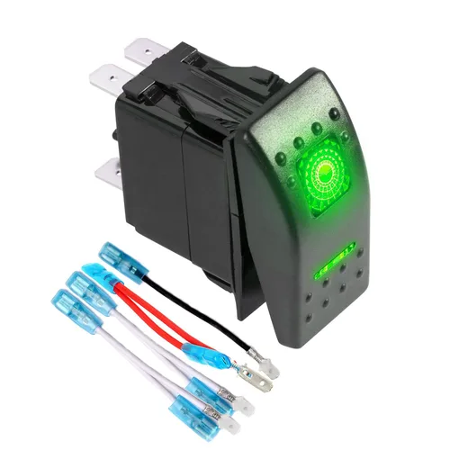 Vista 10 de FXC Interruptor basculante momentáneo (Encendido)/Apagado de 5 pines con luz LED azul láser 20 A/12 V 10 A/24 V con juego de cables de puente