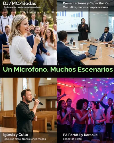 Vista 8 de Sistema de micrófono inalámbrico profesional M5, +6 dB incorporado Ganancia