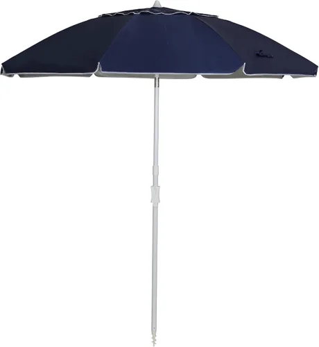 Vista 7 de Sombrilla de playa con anclaje de arena y bolsa de transporte, sombrilla de playa de 6.5 pies con altura de poste ajustable de inclinación, ideal