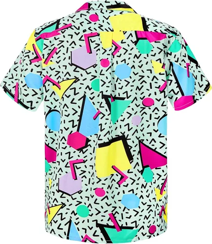 Vista 124 de Camisa hawaiana para hombre, con estampado floral, cómoda, con botones, casual, manga corta, ropa de playa para hombre