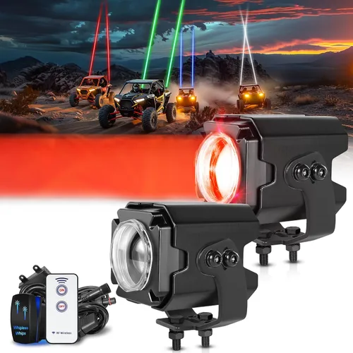 Vista 10 de Luz de cúpula UTV, OFFROADTOWN Roll Bar Cage Mount Luces interiores de cúpula alimentadas por batería, universal para UTV RZR SXS Ranger Polaris