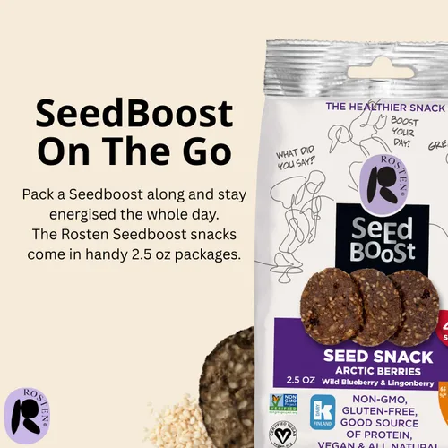 Vista 5 de ROSTEN SeedBoost - Galletas de semillas (paquete de 8), veganas, sin OMG, sin gluten (2.5 onzas cada una)