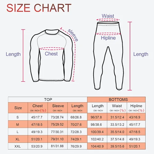 Vista 7 de Men's Fleece Lined Long Johns Base Layer Set Top Bottom for Ski Running Cold Weather