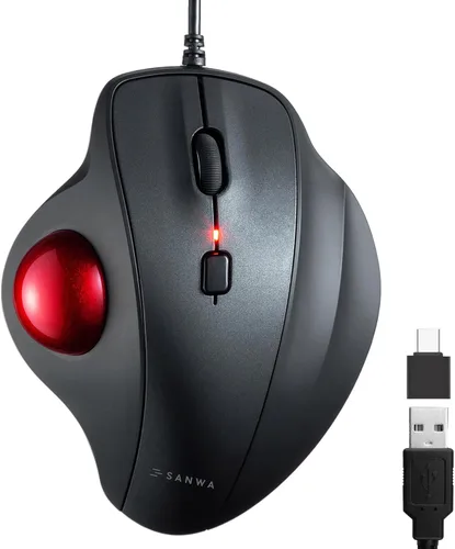 Vista 11 de SANWA Ratón de Trackball con cable, botones silenciosos y programables, bola ergonómica para reducir la tensión de la muñeca, control del pulgar
