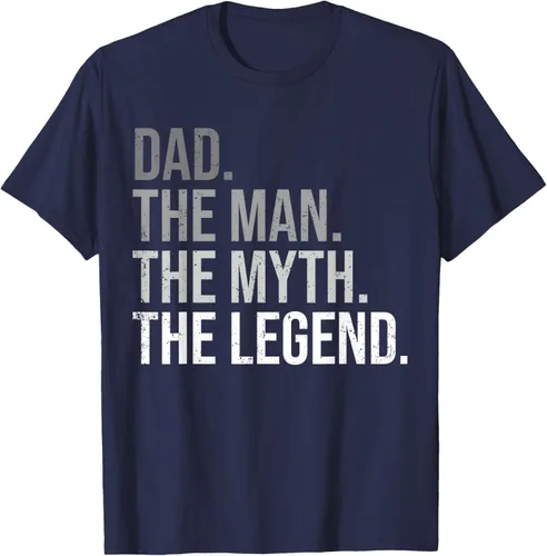 Vista 12 de Camiseta para hombre con texto en inglés "Dad The Man The Myth The Legend", Negro, S