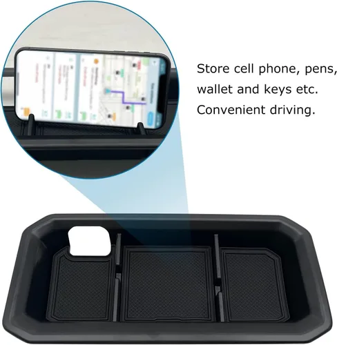 Vista 3 de Compatible con accesorios Toyota Tundra Organizador de bandeja de consola central para Tundra 2022 2023 2024 2025 Inserto ABS Caja de almacenamiento