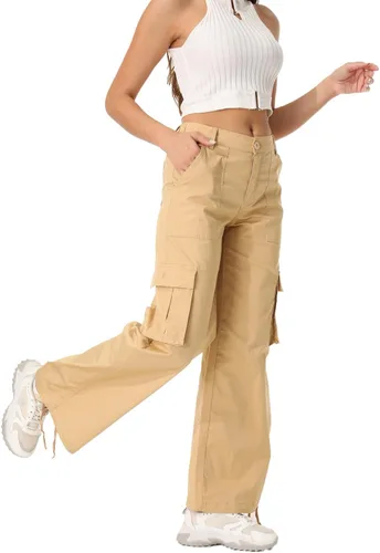 Vista 5 de XNMAYA Pantalones cargo para mujer, de secado rápido, informales, militares, militares, camuflaje, combate, trabajo, pantalones casuales