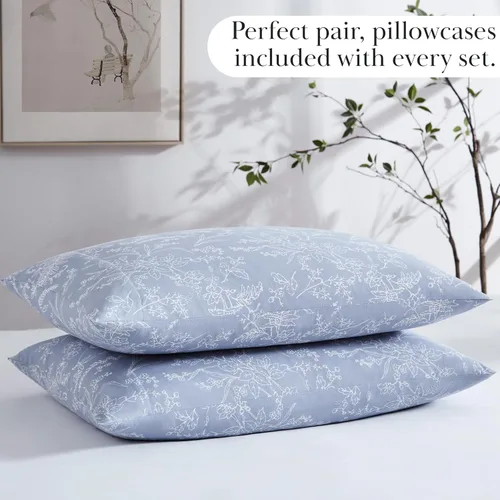 Vista 278 de Southshore Fine Living, Inc. Colección Winter Brush, juego de sábanas de 3 piezas para cama individual, sábana bajera con bolsillo profundo de 14