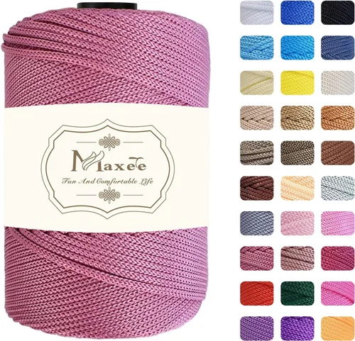 Vista 62 de Cordón de macramé de poliéster de alta calidad de 0.118 in × 218 yardas, 0.118 in, 100% polipropileno, ideal para ganchillo, ganchos de pared