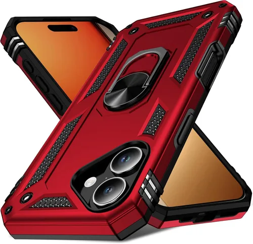 Vista 22 de Korecase Funda para iPhone 17 Pro con soporte de anillo, grado militar, resistente, a prueba de golpes, protección de cuerpo completo para Apple