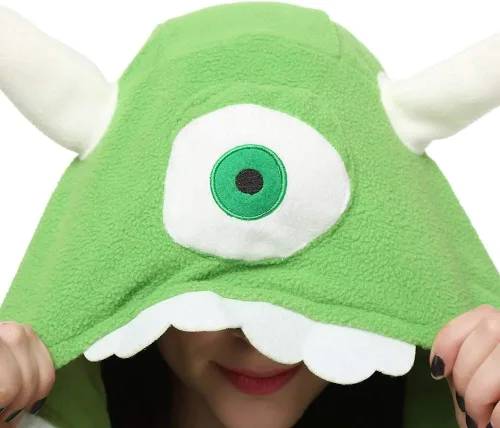 Vista 8 de Mike Wazowski - Mameluco para mujeres y hombres, disfraz de Halloween y Navidad, color verde