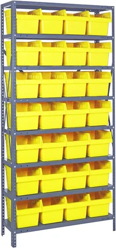 Vista 58 de Quantum QSBU-245BK Heavy Duty Shelving Unit with (7) Shelves and (24) QUS245 Black Bins for Garage Warehouse Storage Distribution 400 lb Load
