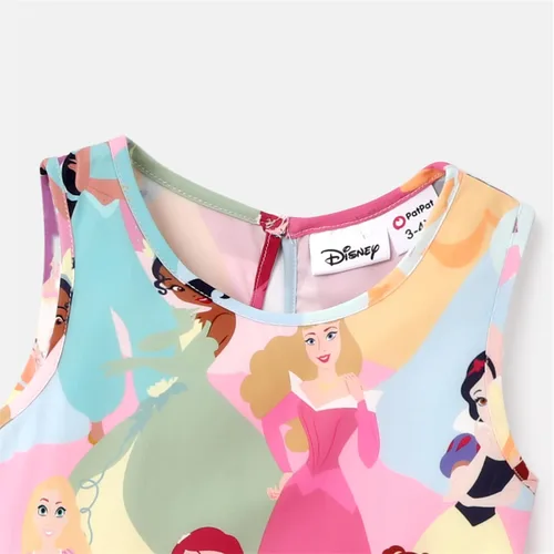 Vista 5 de Disney Conjunto de vestido y cárdigan para niñas, 2 piezas, vestido sin mangas con estampado de niña pequeña y cárdigan de manga larga