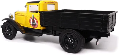 Vista 6 de Motor City Classics Coca-Cola Diecast coleccionable Ford Modelo AA 1931 (versión amarilla) escala 1:24 424023 con licencia