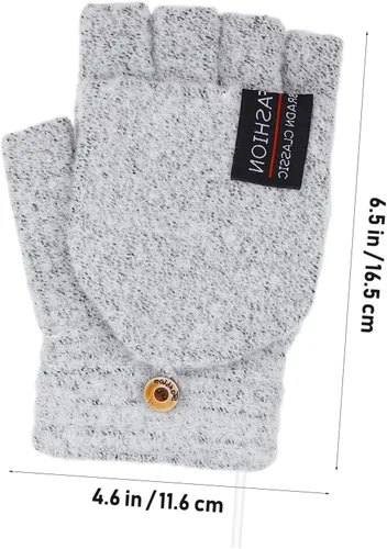 Vista 2 de LIOOBO Guantes calefactados por USB: guantes de escritura suaves para tejer, guantes de calentamiento de invierno, calentadores de mano