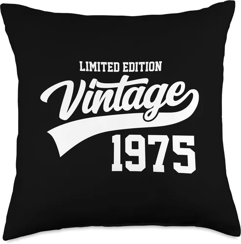 Vista 4 de Limited Edition Vintage 1975 48th Birthday Year Retro Sports Throw Pillow