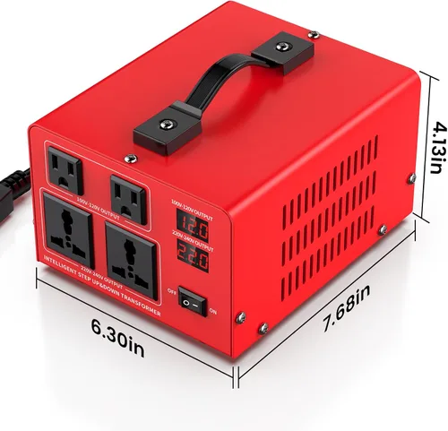 Vista 8 de Transformador de Voltaje de 1000W Convertidor de Potencia (110V a 220V, 220V a 110V) Convertidor Elevador/Reductor 110/120 Voltios - 220/240 Voltios