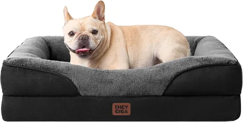 Vista 38 de EHEYCIGA Cama ortopédica para perros medianos, sofá cama de espuma viscoelástica con lados, forro impermeable y funda extraíble lavable, sofá