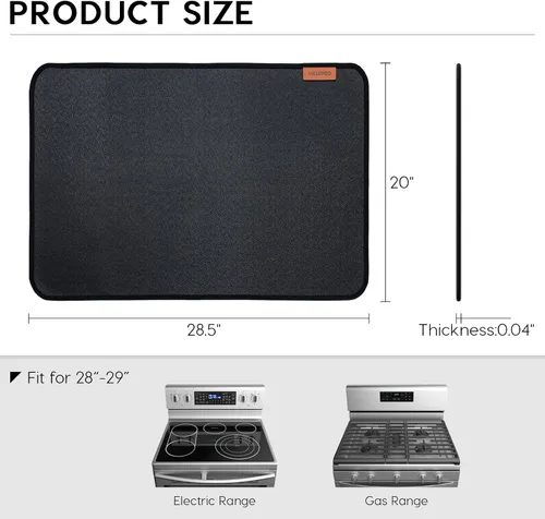 Vista 2 de Cubierta de estufa ignífuga para estufa eléctrica, protector superior de vidrio de 28.5" Material seguro de 3 capas, ignífugo, impermeable