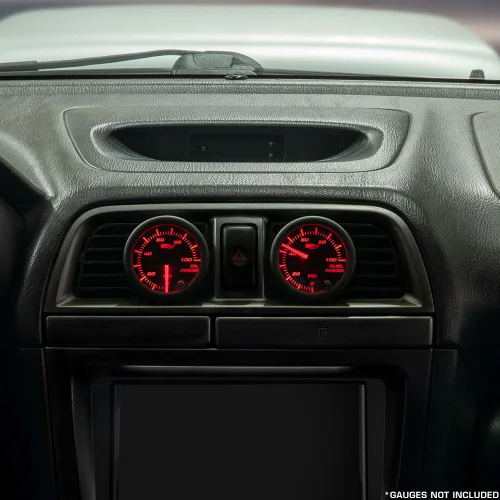 Vista 2 de GlowShift 2 cápsulas negras de ventilación de un solo calibre compatibles con Subaru Impreza WRX STI 2002-2004 – Plástico ABS – Soportes (2)