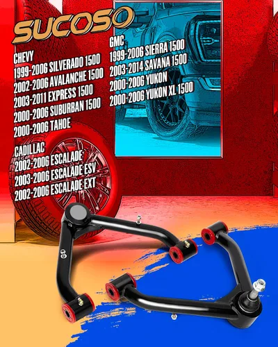 Vista 2 de Brazos de control superiores delanteros de 2-4 pulgadas para Chevy Silverado GMC Sierra 1500 1999-2006, brazo de control ajustable de elevación
