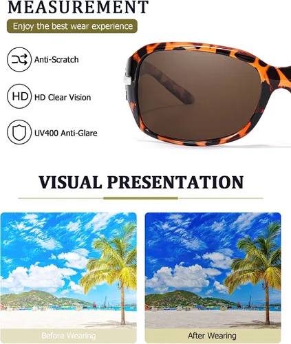Vista 5 de FIMILU Gafas de sol polarizadas de moda para mujer, con diamantes de imitación, protección UV para exteriores
