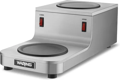 Vista 7 de Waring Commercial WCW10 Café Deco - Calentador de jarra de café individual, 120 V, enchufe de 5 a 15 fases, quemador individual plateado