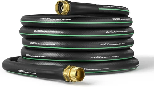 Vista 12 de GreatBuddy Manguera de jardín de 3 pies, 5/8 pulgadas, manguera híbrida resistente, flexible y ligera, explosión de 600 PSI con accesorios de latón