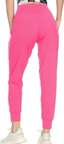 Vista 3 de Kcutteyg - Pantalones deportivos de cintura alta con bolsillos para mujer, pantalones deportivos suaves para descanso, correr y entrenamiento