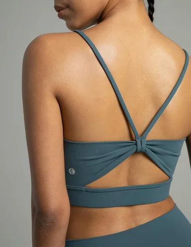 Vista 3 de Colorfulkoala Dreamlux - Sujetadores deportivos con tiras y lazo para mujer, diseño de impacto ligero, para entrenamiento y yoga