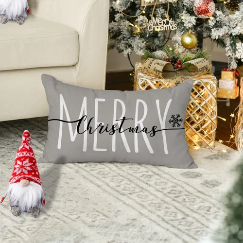 Vista 6 de Jbralid Fundas de almohada de Navidad de 12 x 20 pulgadas, decoración de casa de campo, decoración de invierno para vacaciones, funda de cojín